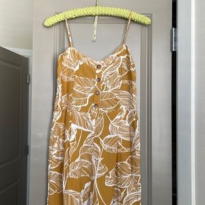 SHEIN | NEW | Jumpsuit with pockets | Size L | yellow, mustard floral